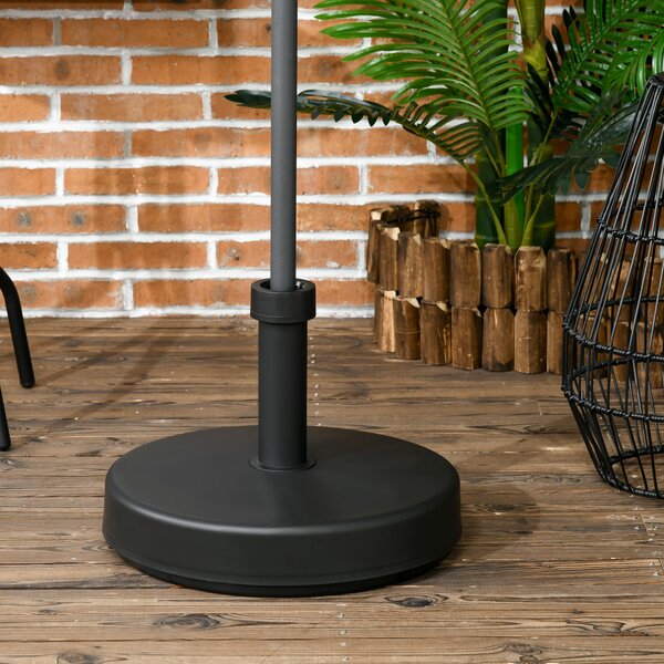Outsunny Bază Umbrelă de Grădină din Plastic PP, Capacitate Max 18kg, Ø45x33 cm, Negru | Aosom Romania