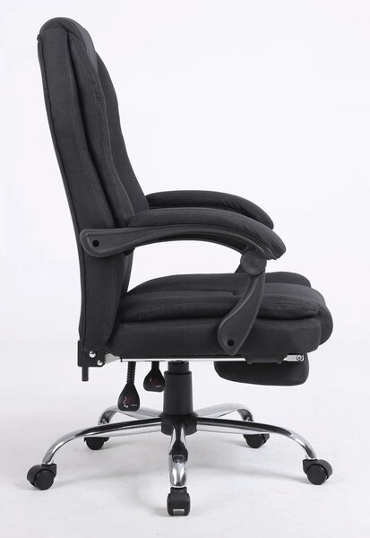 RESIGILAT- Scaun directorial, suport picioare, material textil, Negru