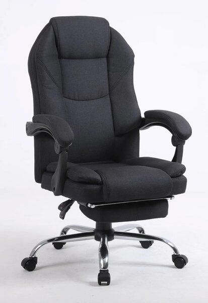 RESIGILAT- Scaun directorial, suport picioare, material textil, Negru