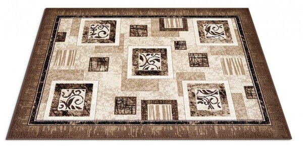 Covor Sufragerie Dormitor, Model Luna 1835 12, Dreptunghiular, Crem Maro 250x350, Maro, Dreptunghi