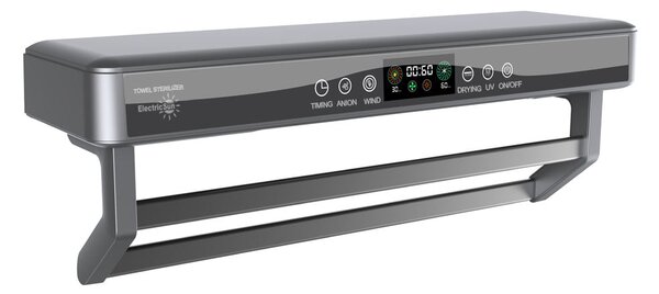 Uscător de prosop baie sau bucatarie cu sterilizator UV, pe perete, 60 cm, 450W, ElectricSun PREMIUM Gri