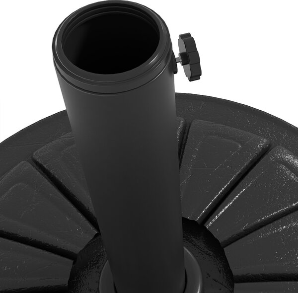 Outsunny Suport 13kg din Ciment pentru Umbrelă Soare, Bază Rotundă Rezistentă 48mm, Negru | Aosom Romania