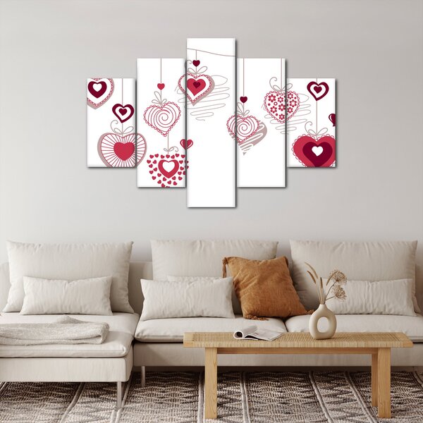Tablou cu inimiore pictate (150x105 cm)