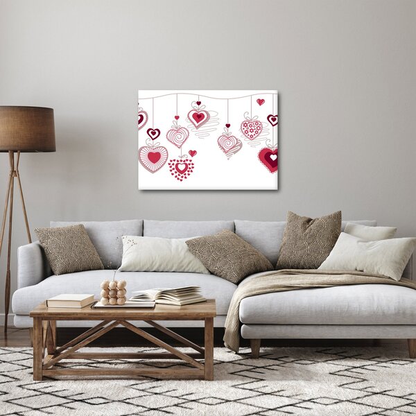 Tablou cu inimiore pictate (70x50 cm)