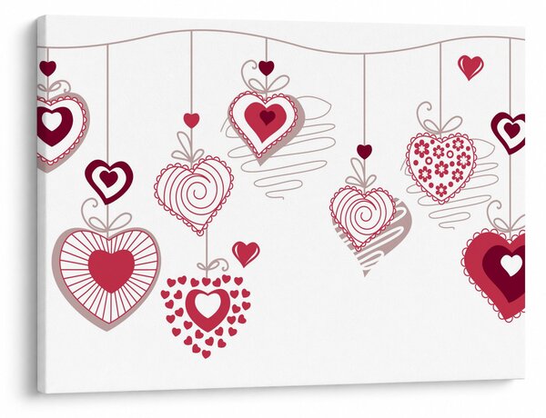 Tablou cu inimiore pictate (70x50 cm)