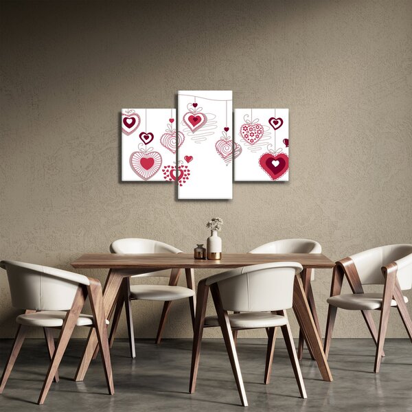Tablou cu inimiore pictate (90x60 cm)