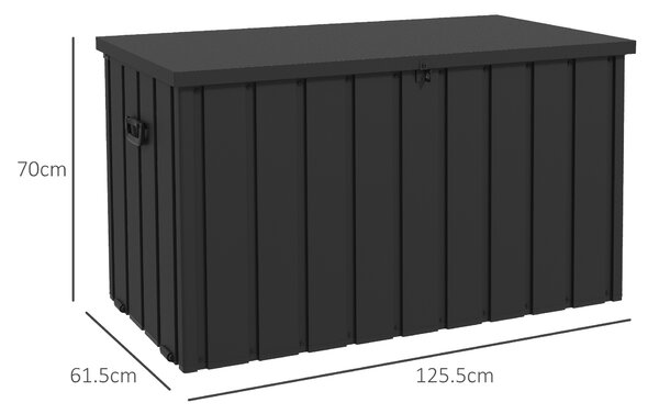 Outsunny Cutie de Depozitare pentru Exterior 450L cu Roți, Organizator din Oțel, Maro | Aosom Romania