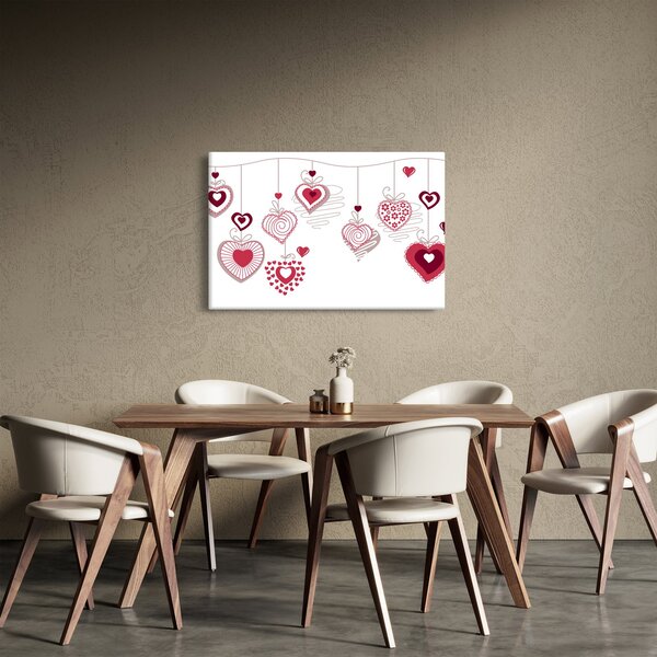 Tablou cu inimiore pictate (90x60 cm)
