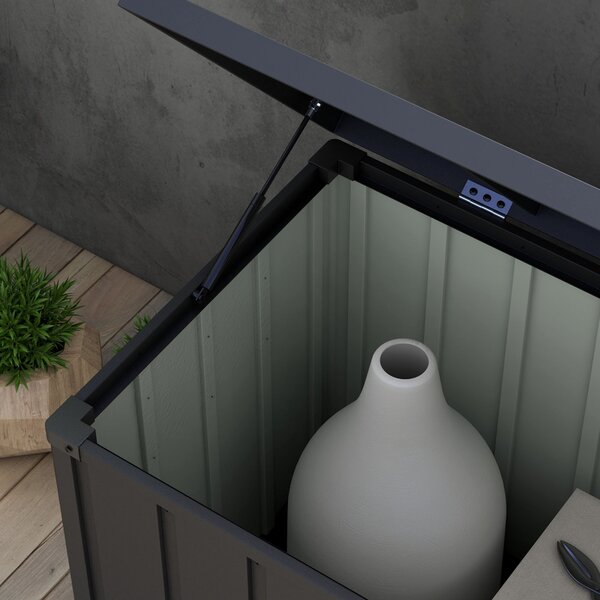 Outsunny Cutie de Depozitare pentru Exterior 450L cu Roți, Organizator din Oțel, Maro | Aosom Romania