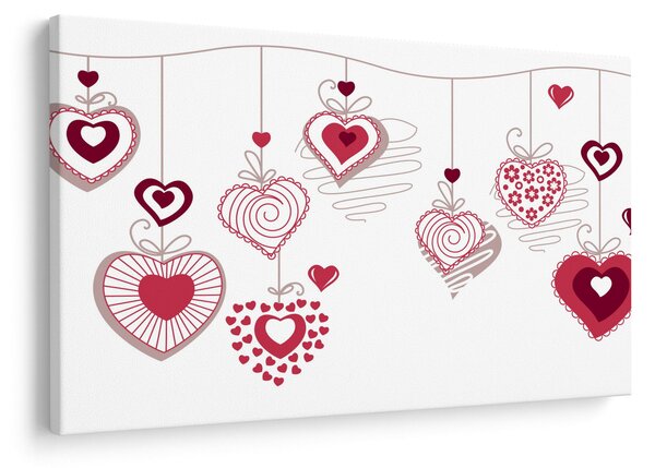 Tablou cu inimiore pictate (90x60 cm)