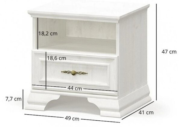 Mobilier de dormitor IRYS, pin alb anderson, PAL laminat, 5 piese