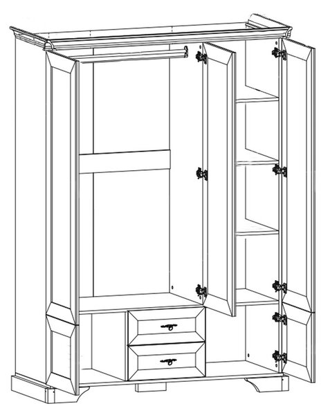 Mobilier de dormitor IRYS, pin alb anderson, PAL laminat, 5 piese
