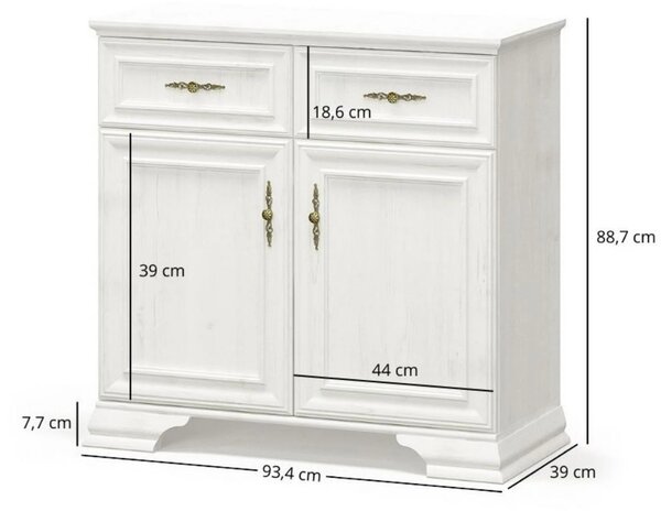 Mobilier de dormitor IRYS, pin alb anderson, PAL laminat, 5 piese