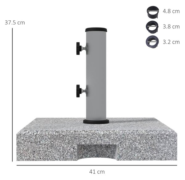 Outsunny Bază Umbrelă 28kg din Granit, Suport cu Maner Extensibil și Roți, 41x41x37.5cm, Gri | Aosom Romania