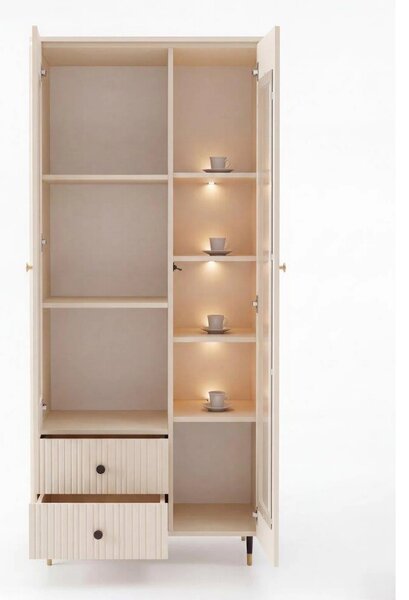 Vitrina pentru living SIERRA SR2, casmir, PAL laminat, 81x39x192 cm