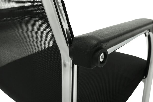 Scaun ESIN, negru/crom, plasa/metal, 55x64x93 cm