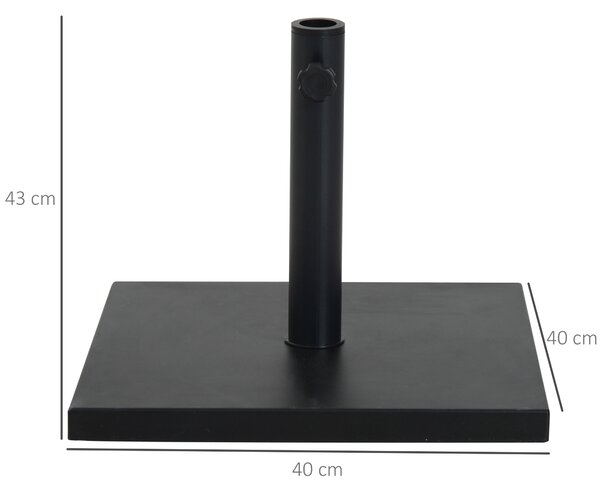 Outsunny Bază Umbrelă 13.3kg, Ciment, Postament Lucios pentru Umbrelă Grădină, Negru | Aosom Romania