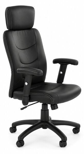 Scaun de birou STILO, negru, piele ecologica, 66x62x116/125 cm