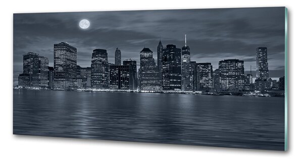 Sticlă printata bucătărie New York pe timp de noapte