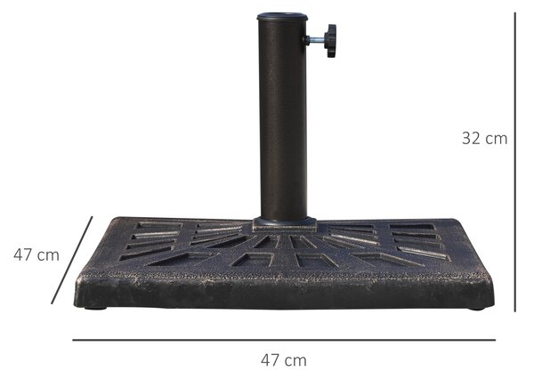 Outsunny Bază Greutate pentru Umbrelă de Soare, Rezistentă, Φ3,8-4,8cm, 16Kg, Ideală pentru Grădină | Aosom Romania
