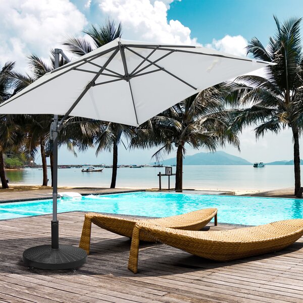 Outsunny Bază Rezistentă pentru Umbrele de Soare, Rășină și Oțel, Compatibilă cu Stâlpi 38-48mm, Ø52x41cm, Negru | Aosom Romania