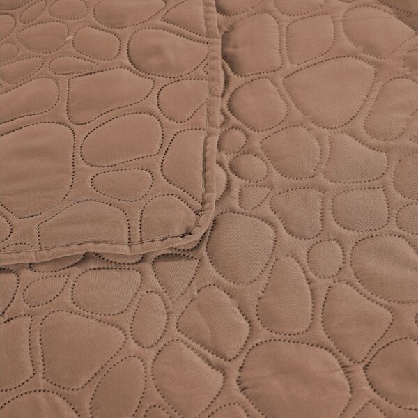 Cuvertura de pat maro deschis cu model STONE Dimensiune: 170 x 210 cm