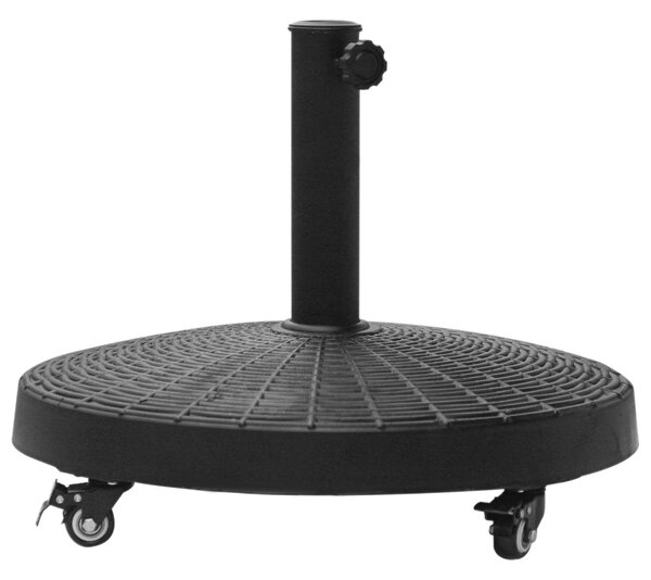 Outsunny Bază Rezistentă pentru Umbrele de Soare, Rășină și Oțel, Compatibilă cu Stâlpi 38-48mm, Ø52x41cm, Negru | Aosom Romania