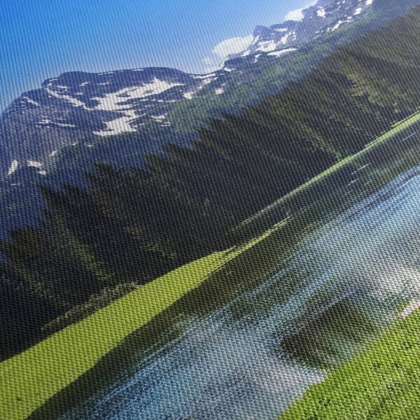 Tablou - vâfurile montane înzăpezite (cu ceas) (90x30 cm)