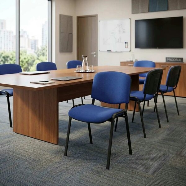 Scaun ISO NEW, albastru/negru, stofa clasica/metal, 53x58x83 cm