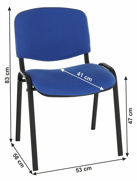 Scaun ISO NEW, albastru/negru, stofa clasica/metal, 53x58x83 cm
