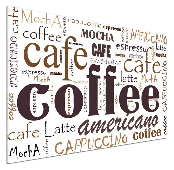 Sticlă printata bucătărie Cafea