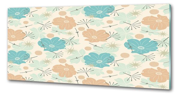 Panou sticla securizata bucatarie model floral