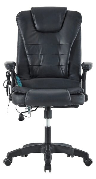 Scaun de birou TYLER NEW, negru, piele ecologica/plastic, 65x71x110/12