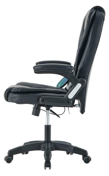 Scaun de birou TYLER NEW, negru, piele ecologica/plastic, 65x71x110/12