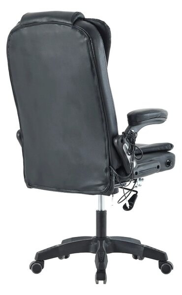 Scaun de birou TYLER NEW, negru, piele ecologica/plastic, 65x71x110/12