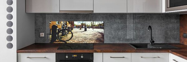 Sticlă printata bucătărie Biciclete în Amsterdam