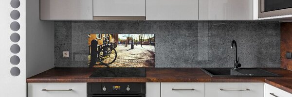 Sticlă printata bucătărie Biciclete în Amsterdam