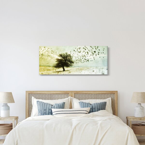 Tablou - cu multe păsări pictate (120x50 cm)