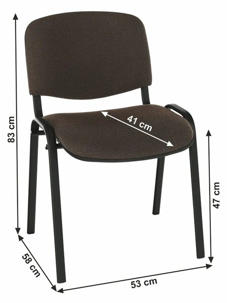 Scaun ISO NEW, maro inchis/negru, stofa clasica/metal, 53x58x83 cm