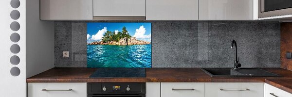 Panou sticlă bucătărie Insula tropicala