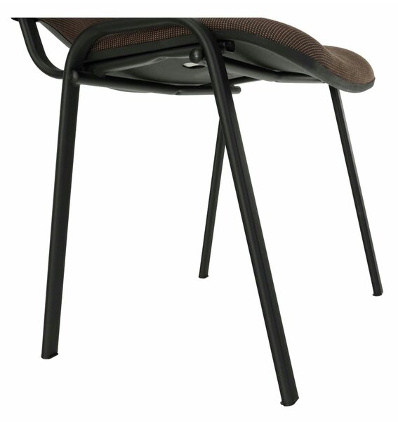 Scaun ISO NEW, maro inchis/negru, stofa clasica/metal, 53x58x83 cm
