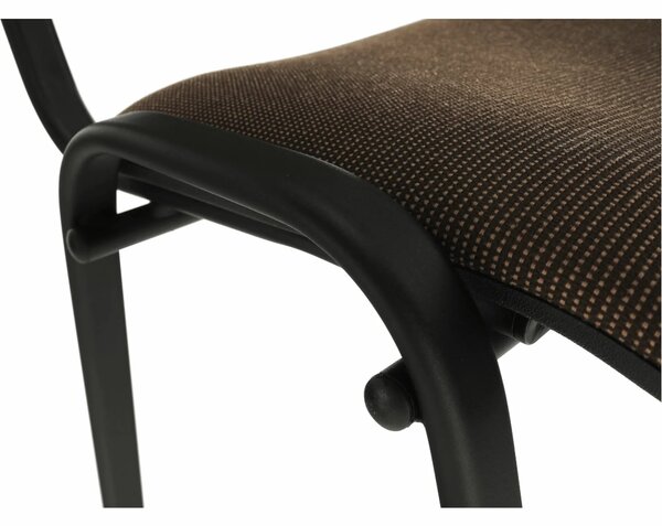 Scaun ISO NEW, maro inchis/negru, stofa clasica/metal, 53x58x83 cm