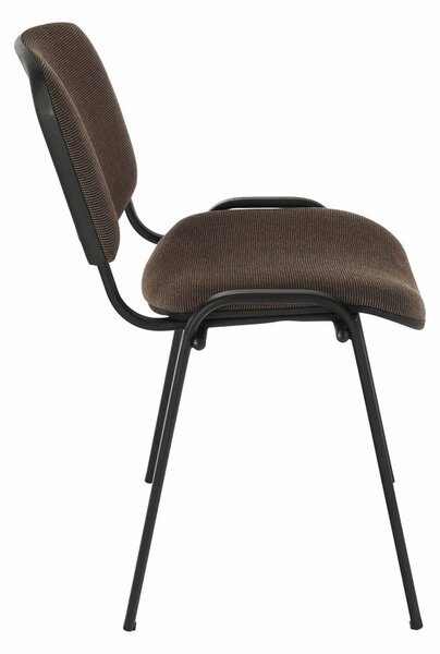 Scaun ISO NEW, maro inchis/negru, stofa clasica/metal, 53x58x83 cm