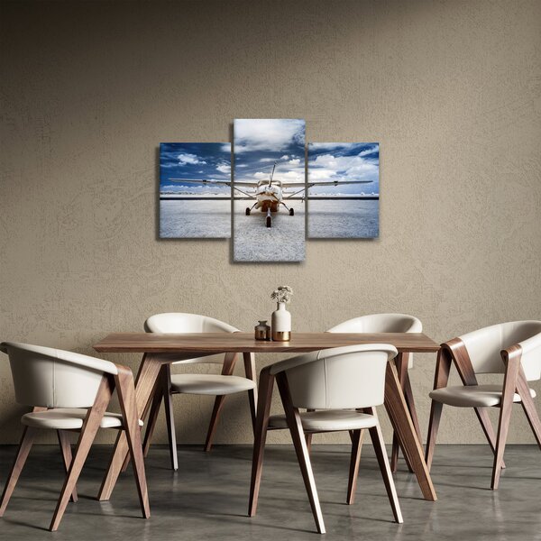 Tablou cu aeroplan cu motor (90x60 cm)