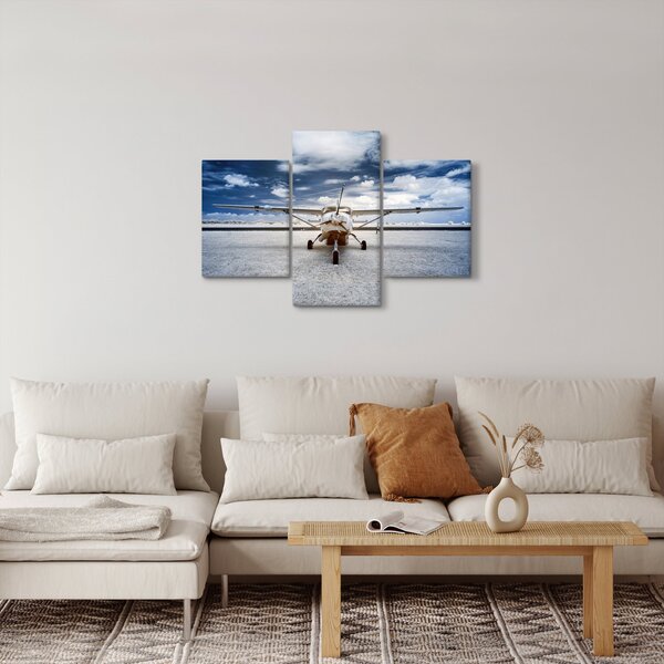 Tablou cu aeroplan cu motor (90x60 cm)