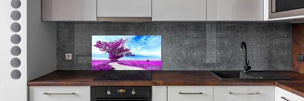 Panou sticlă decorativa bucătărie Copac și calea