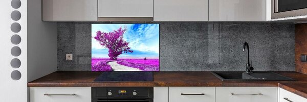 Panou sticlă decorativa bucătărie Copac și calea