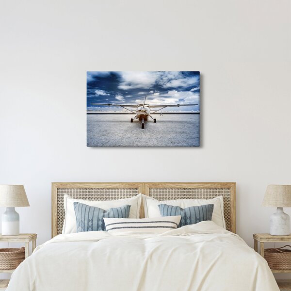 Tablou cu aeroplan cu motor (90x60 cm)