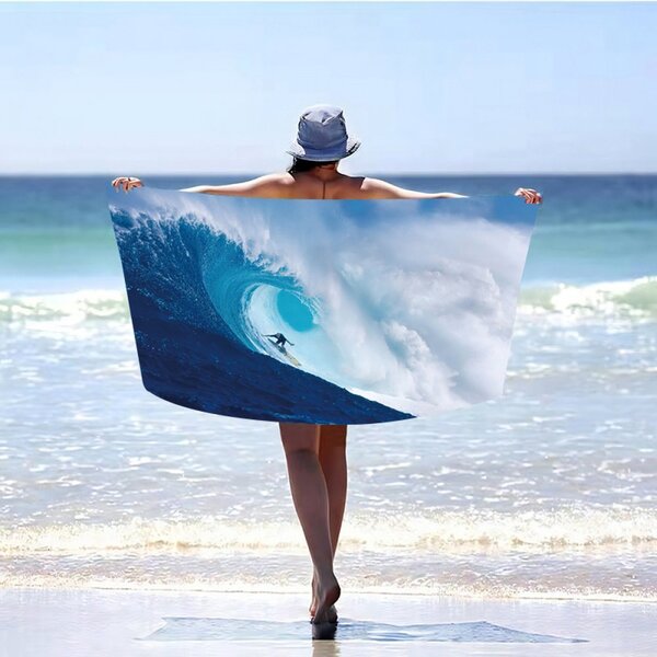 Prosop de plajă cu valuri de mare Lățime: 100 cm | Lungime: 180 cm