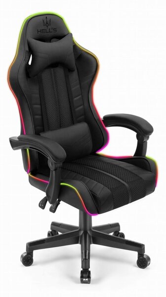 Scaun gaming HC-1004 LED RGB negru